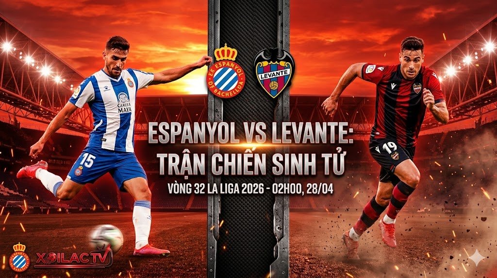 Hình ảnh đối đầu sinh tử giữa Carlos Romero (Espanyol) và Carlos Espí (Levante) trong bài nhận định Espanyol vs Levante tại Xoilac TV.