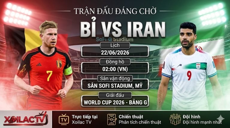 Nhận định soi kèo trận đấu Bỉ vs Iran tại World Cup 2026 cực chuẩn cùng chuyên gia Xoilac TV