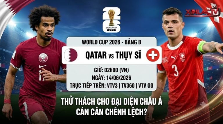 Ảnh bìa nhận định trận đấu Qatar vs Thụy Sĩ tại bảng B World Cup 2026.